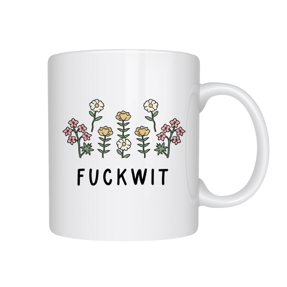 Funny Floral Fuckwit Ceramic Mug