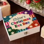 Personalised Colourful Geometric Stars Christmas Eve Box