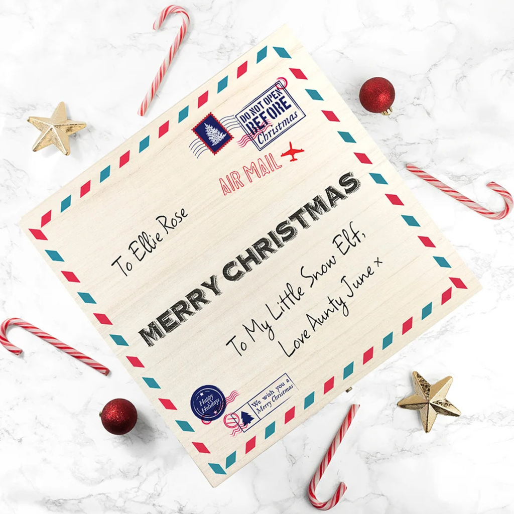 Personalised Nostalgic International Mail Christmas Box