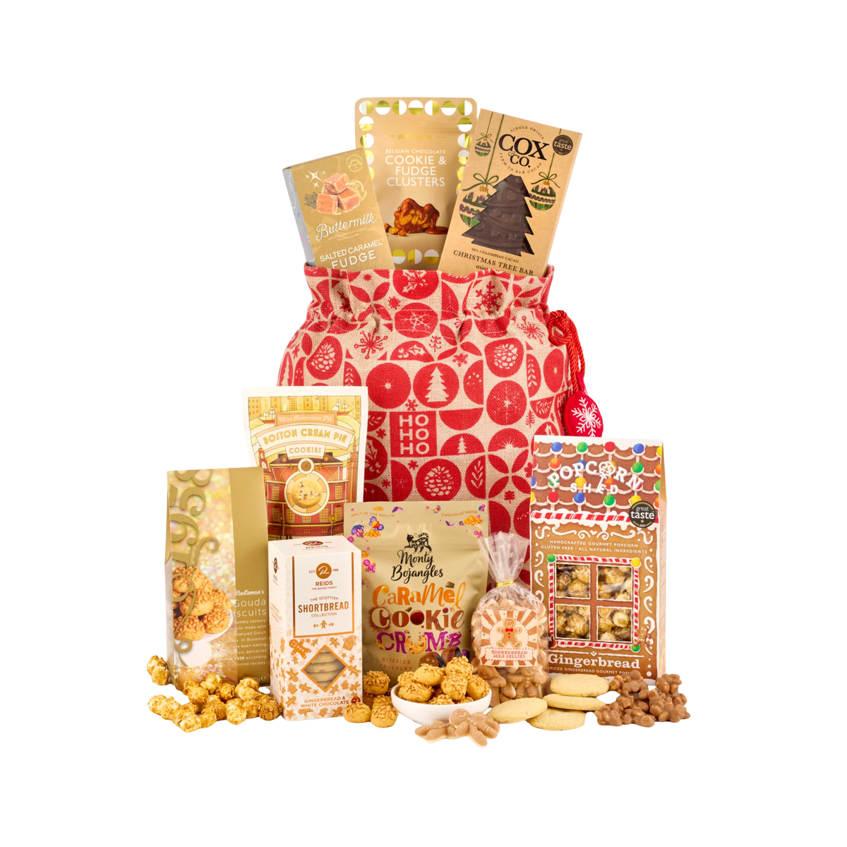 Christmas Gift Hamper Bag Festive Chocolate Fudge & Sweet Treats
