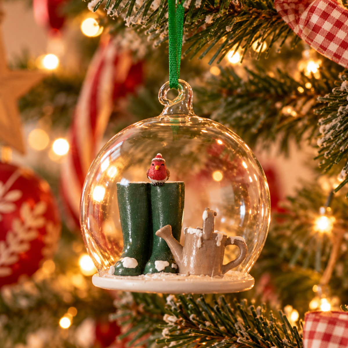 Personalised Glass Dome Gardener Christmas Decoration