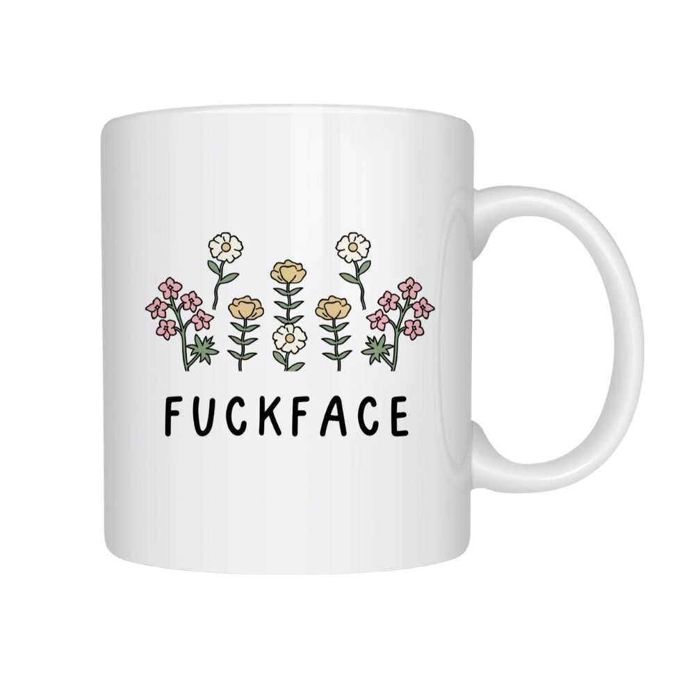 Funny Floral Fuckface Ceramic Mug
