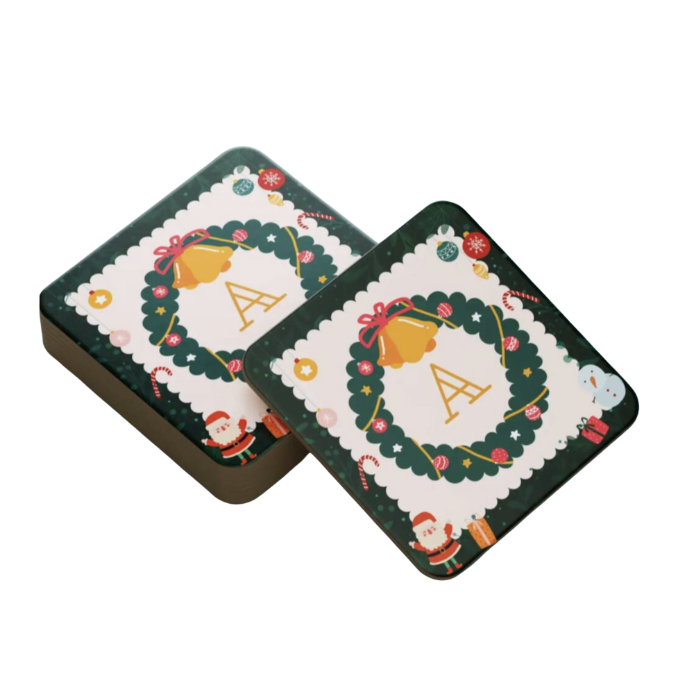 Personalised Christmas Wreath Placemat & Coaster Set