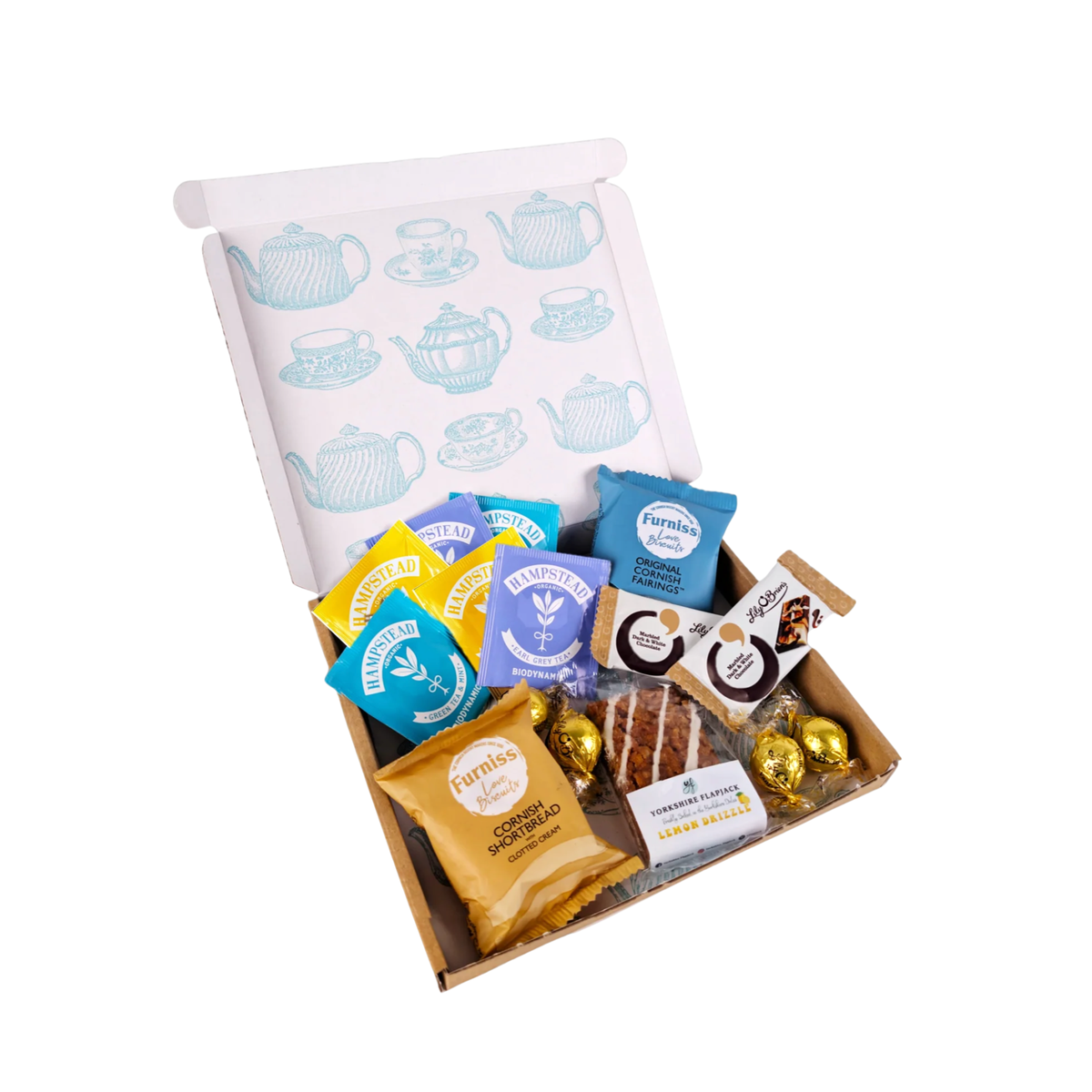 Afternoon Tea Letterbox Gift Hamper Tea Shortbread Chocolate & Treats