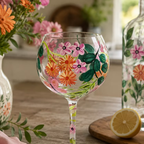 Hand-Painted Butterfly Garden Gin Glass
