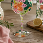 Hand-Painted Butterfly Garden Gin Glass