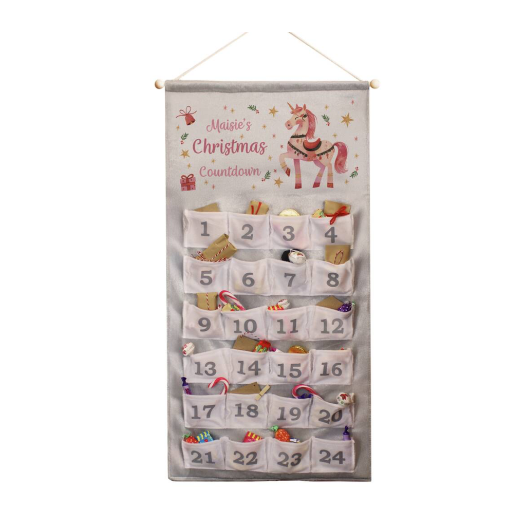 Personalised Unicorn Christmas Advent Calendar