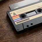 Black Cassette Card Holder Retro RFID Wallet
