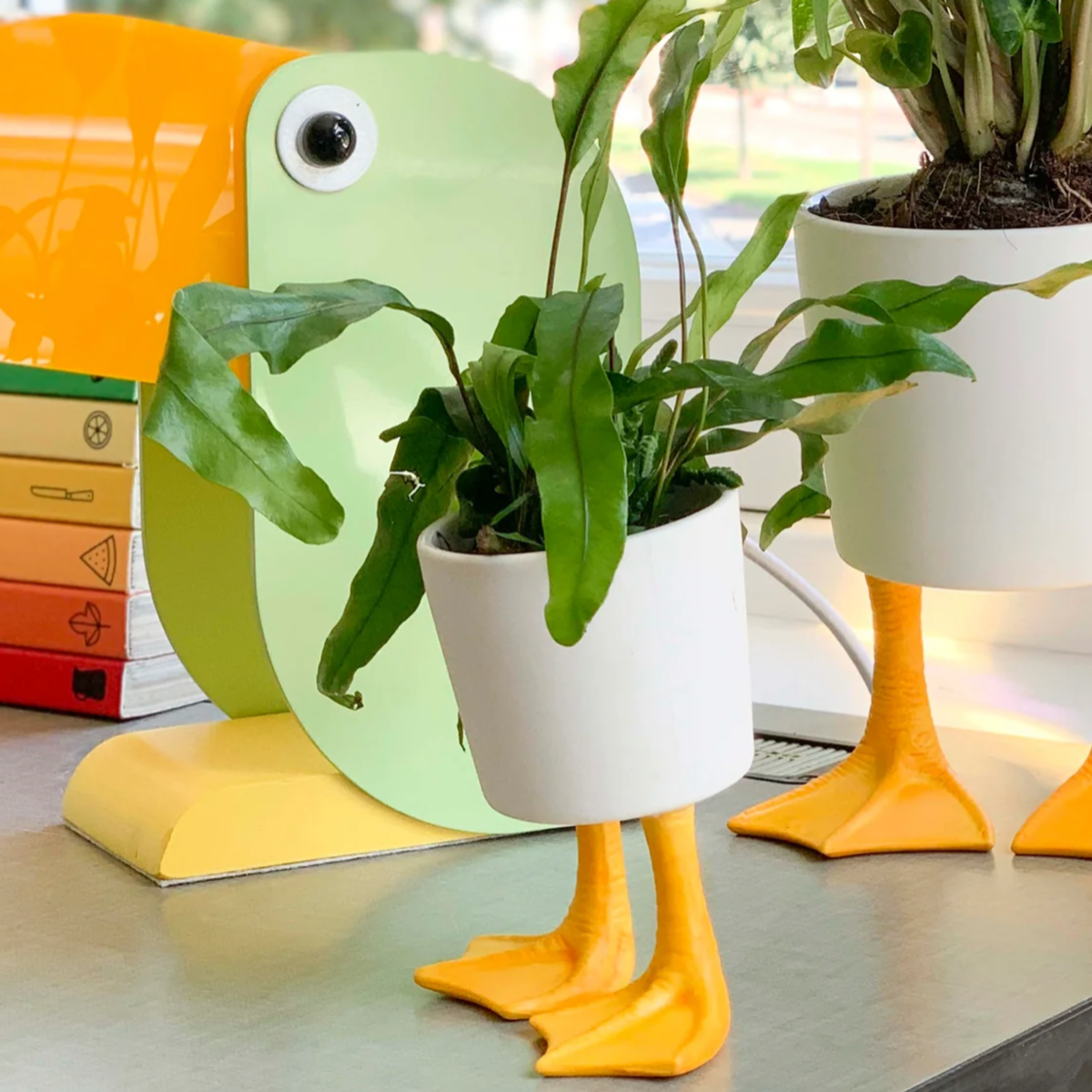 Large Ceramic Duck Feet Planter