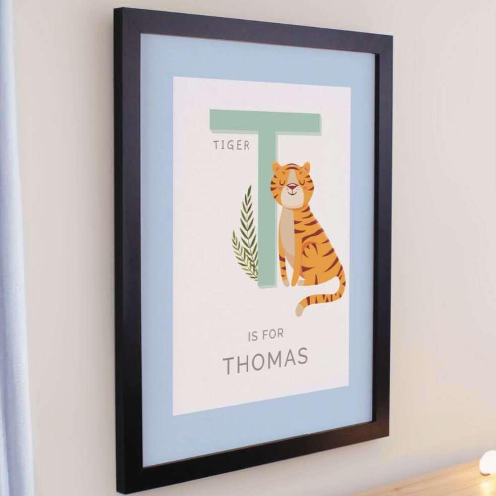 Personalised Animal Alphabet Print With Frame