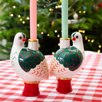 Hand-Painted Bird Ceramic Candle Holder