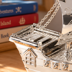 Silver Plated Pirate Ship Money Box