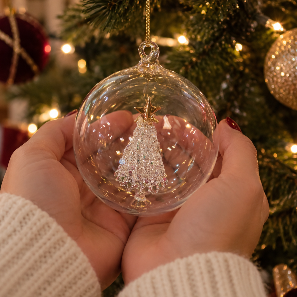 Personalised Glass Christmas Tree Bauble