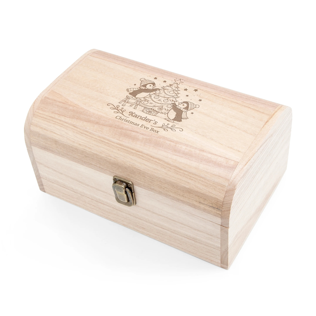 Personalised Festive Penguins Christmas Eve Box