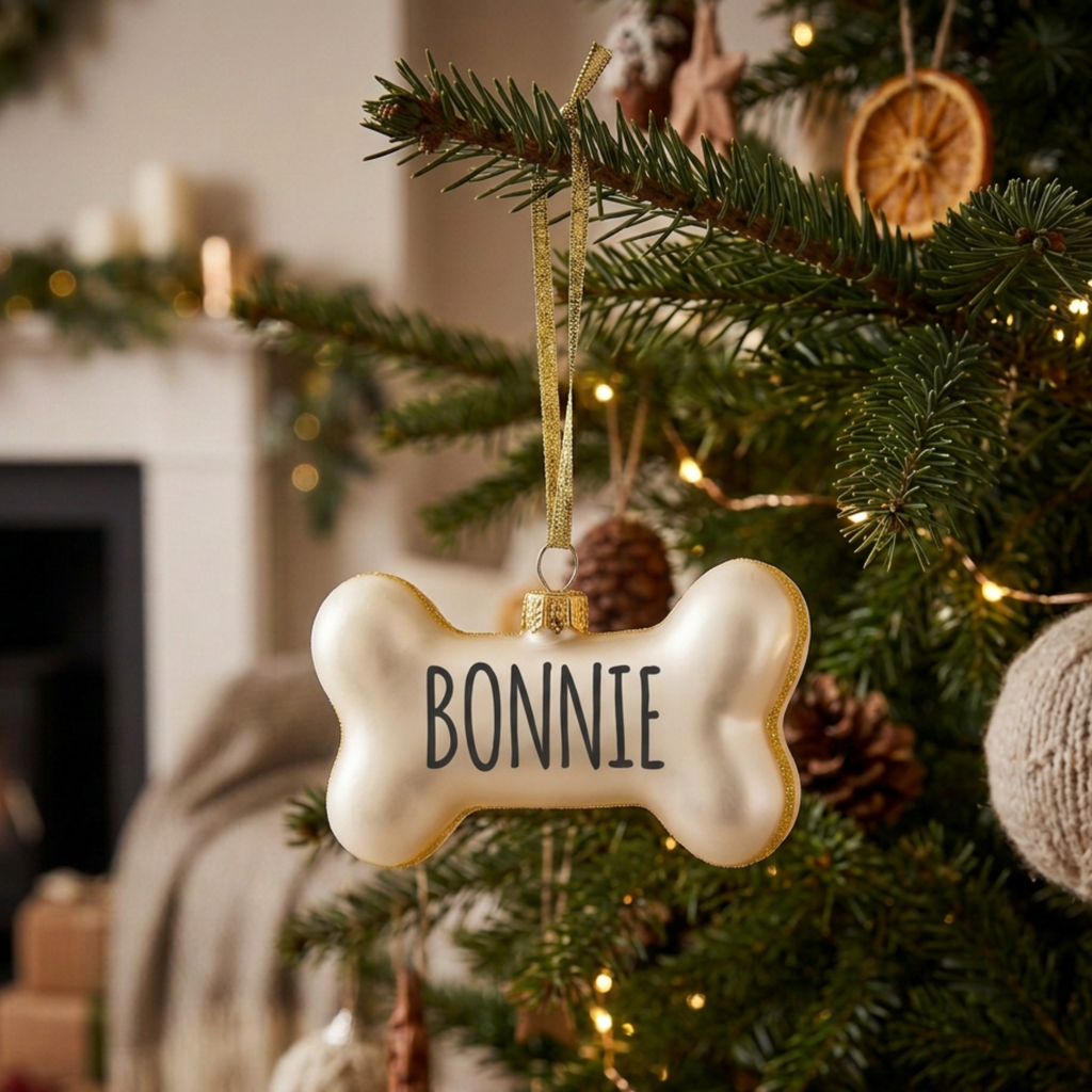 Personalised Dog Bone Christmas Bauble | The Giftologist