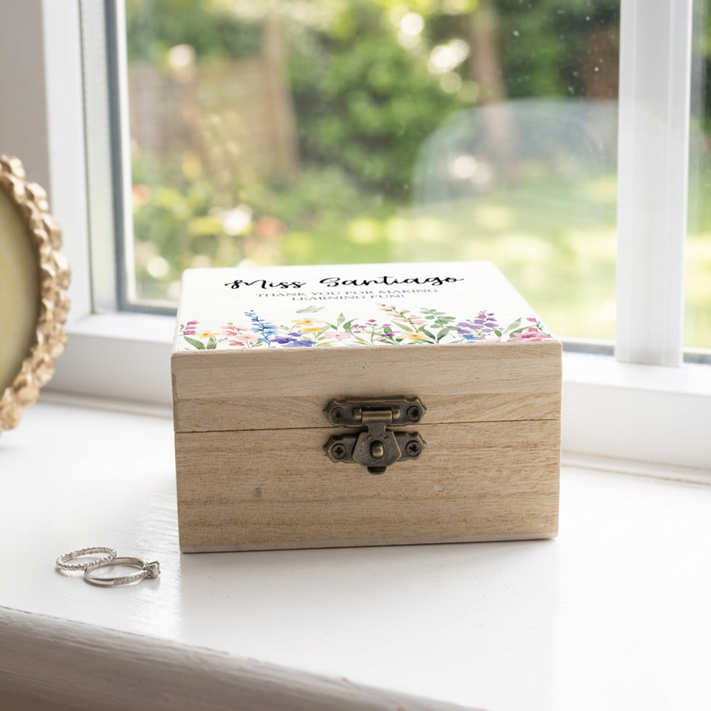 Personalised Teacher Gift Wooden Keepsake Box
