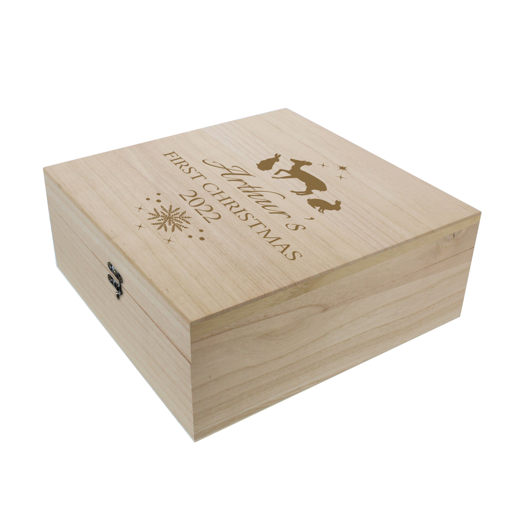 Personalised Christmas Large Wooden Keepsake Box