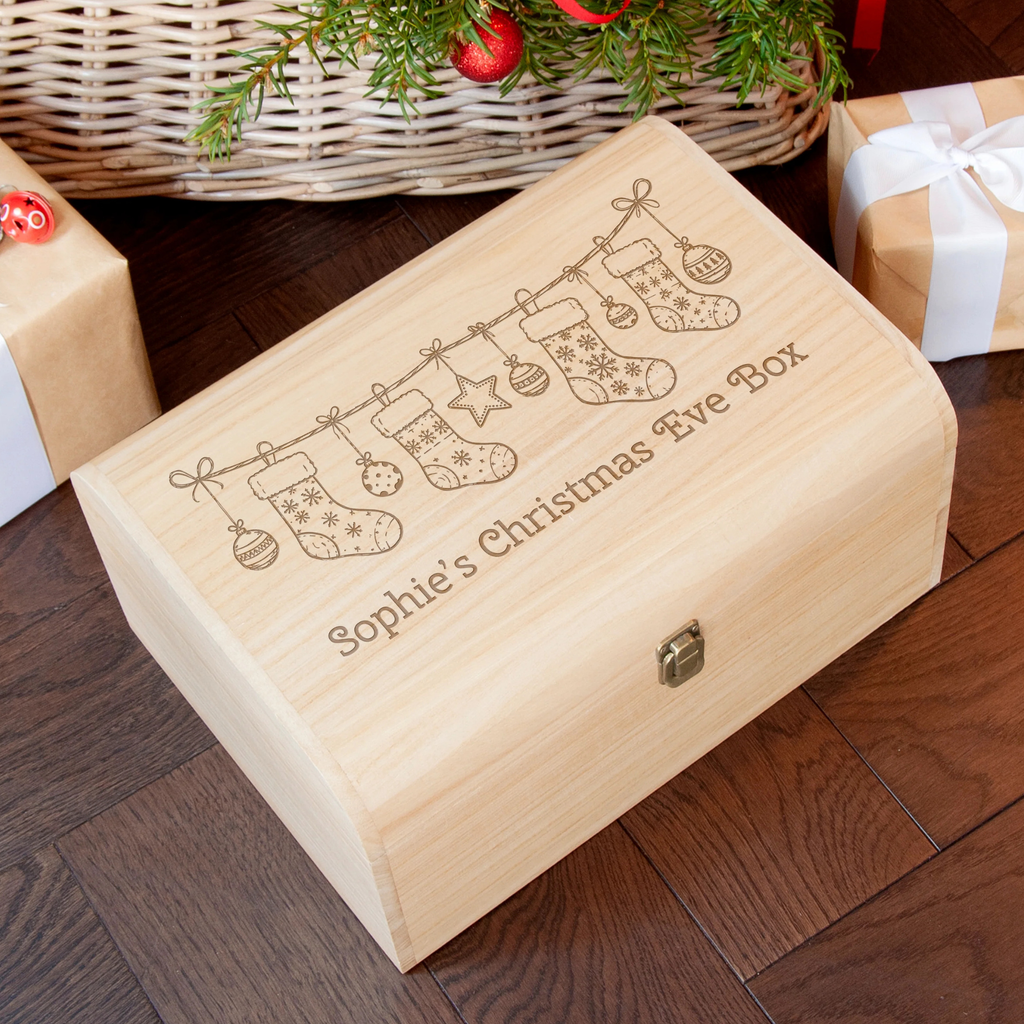 Personalised Christmas Stockings Keepsake Chest