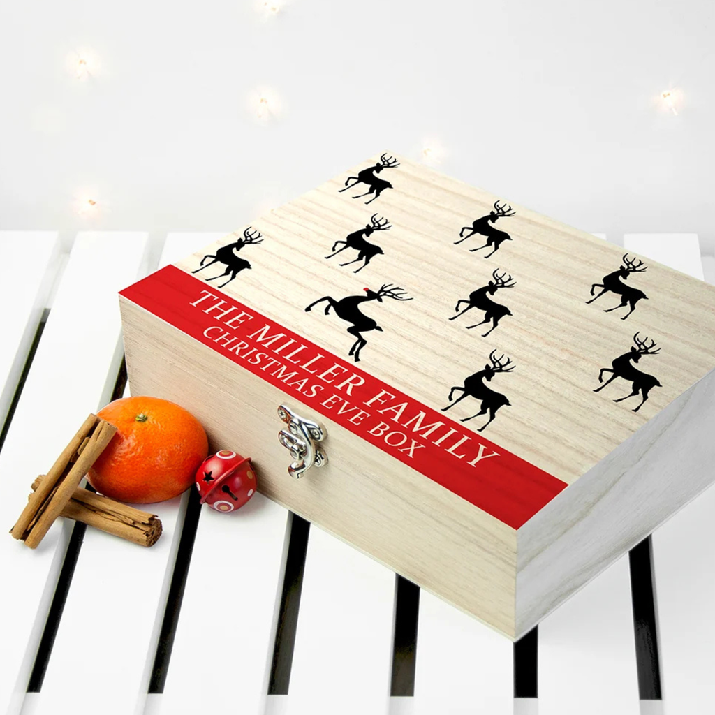 Personalised Reindeer Family Christmas Eve Box