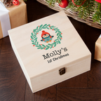 Personalised Penguin Wreath Baby's First Christmas Eve Box
