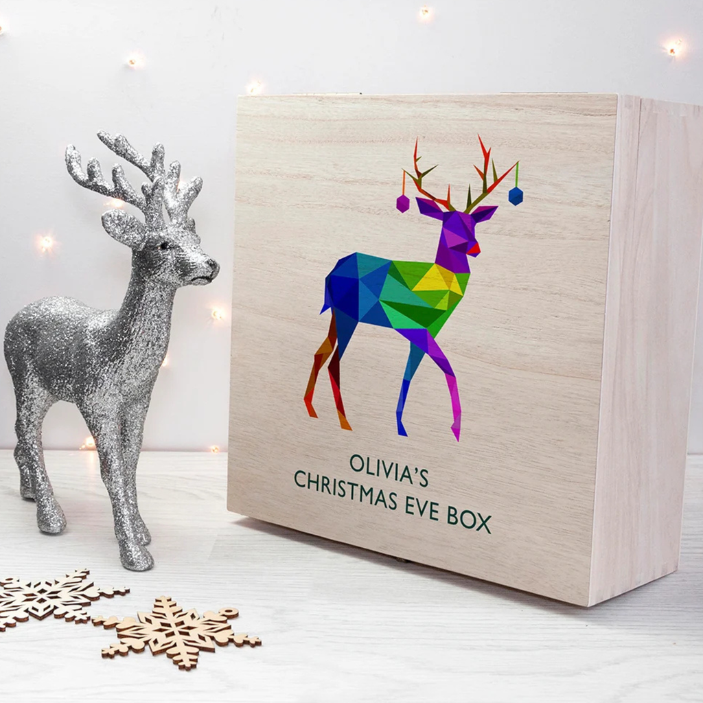 Personalised Geometric Reindeer Christmas Eve Box