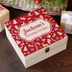 Personalised Festive Pattern Christmas Eve Box