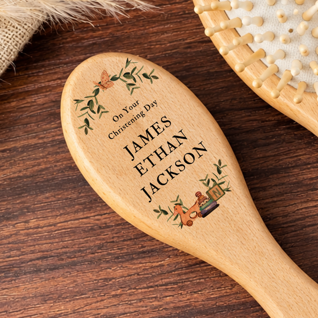 Personalised Christening Keepsake Baby Hairbrush