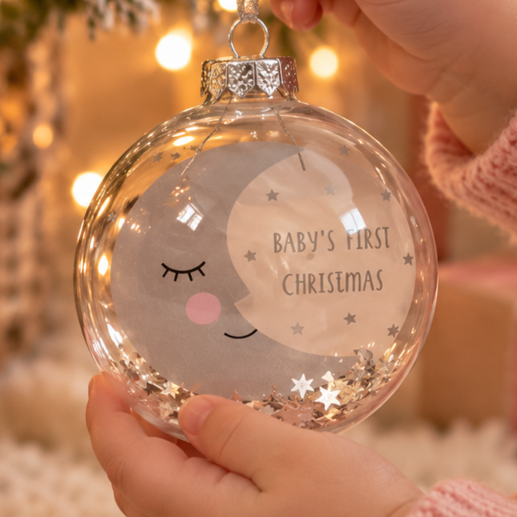 Baby's First Christmas Moon and Stars Bauble