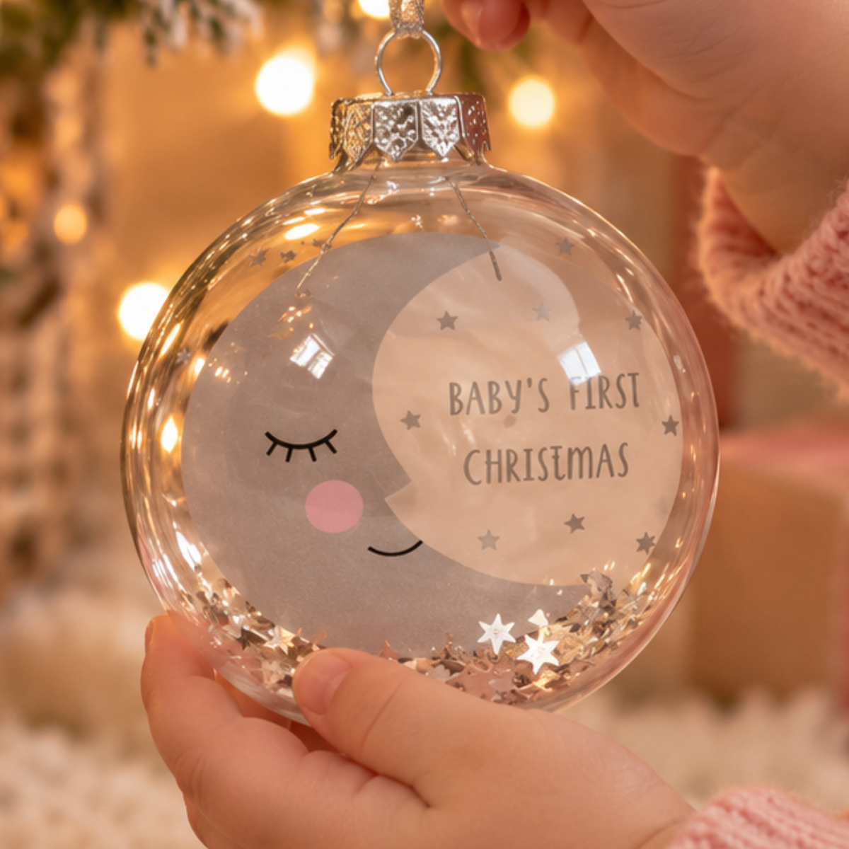 Baby's First Christmas Moon and Stars Bauble