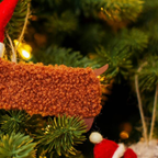 Festive Woolly Dachshund Hanging Decoration
