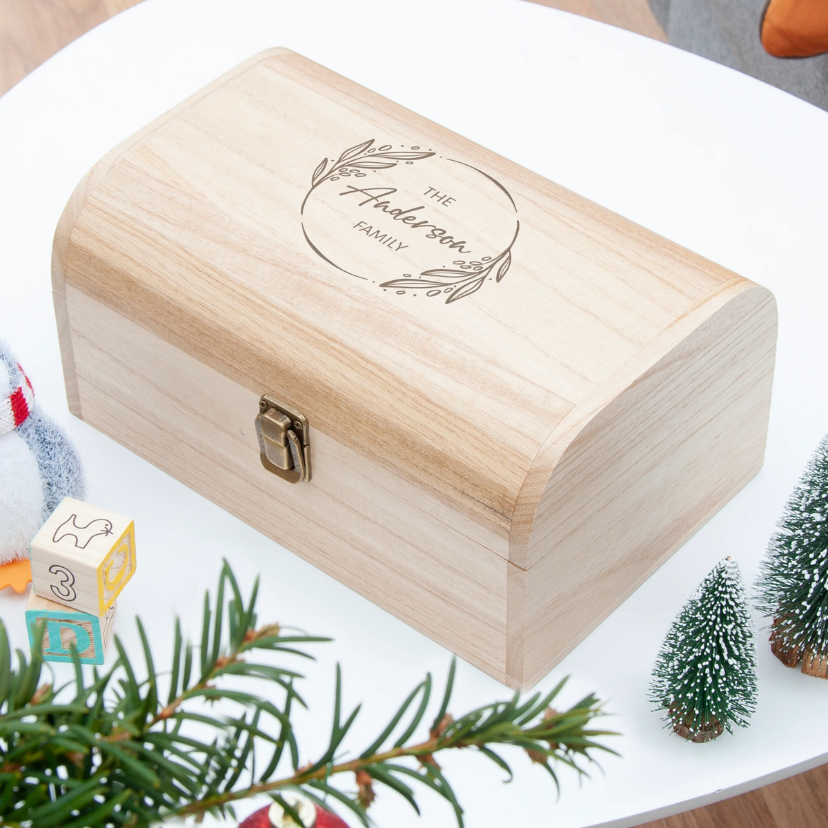 Personalised Family Christmas Keepsake Chest