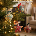 Set Of 4 Partridge Christmas Tree Decorations