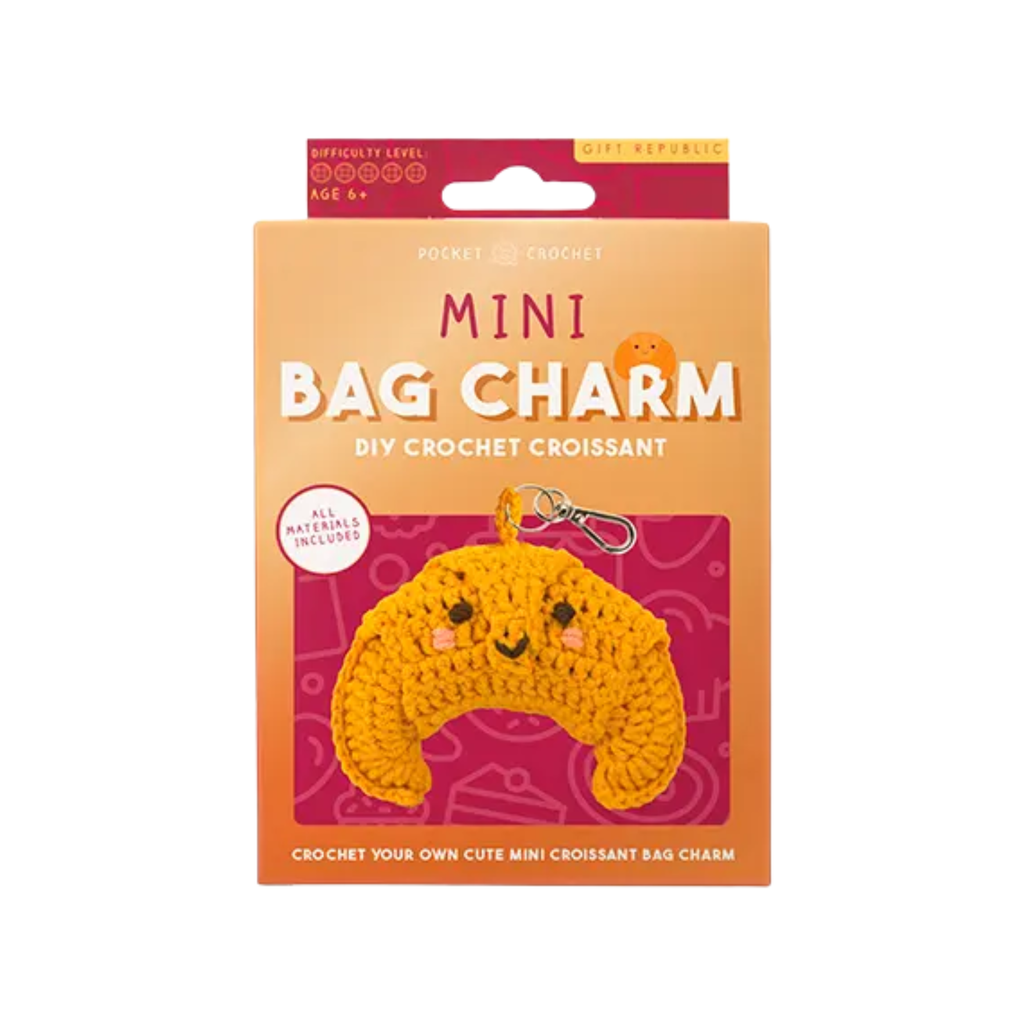 Mini Croissant DIY Crochet Bag Charm Kit