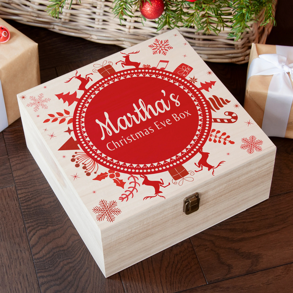 Personalised Snowflake Wreath Christmas Eve Box
