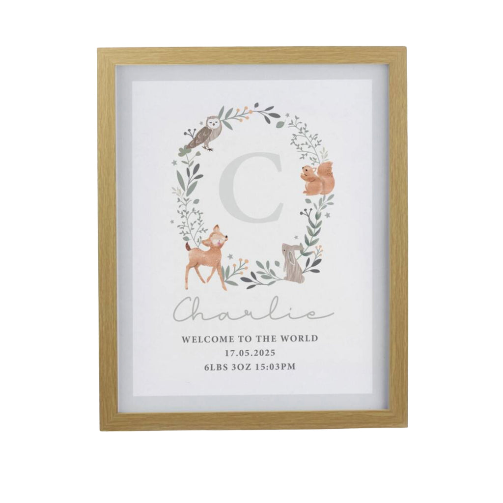 Personalised Woodland Print In A Frame