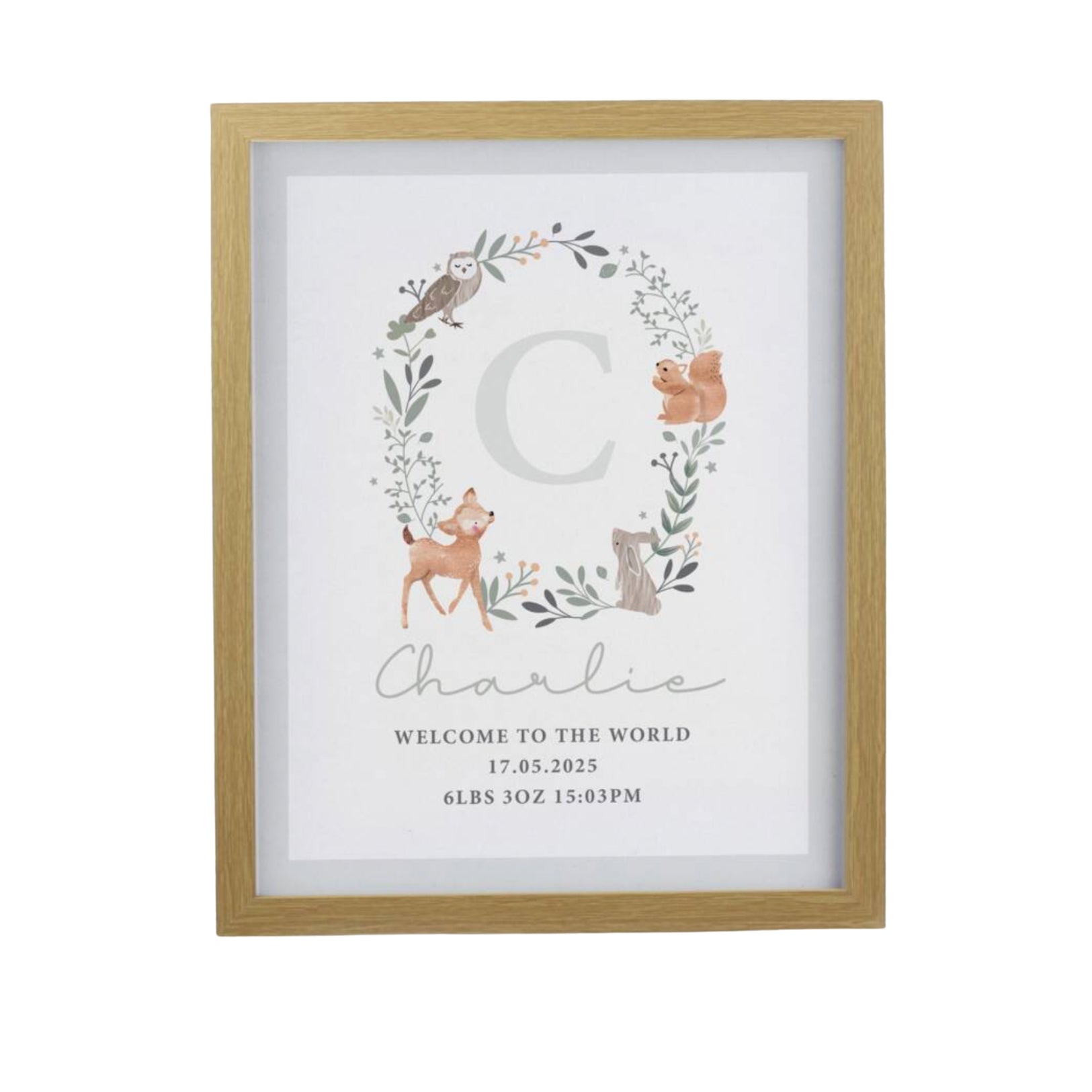 Personalised Woodland Print In A Frame