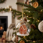 Personalised Gingerbread House Dome Christmas Bauble