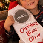 Personalised Blast Off Rocket Christmas Stocking