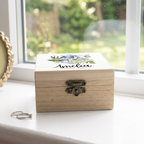 Personalised Birth Stone Wooden Jewellery Box