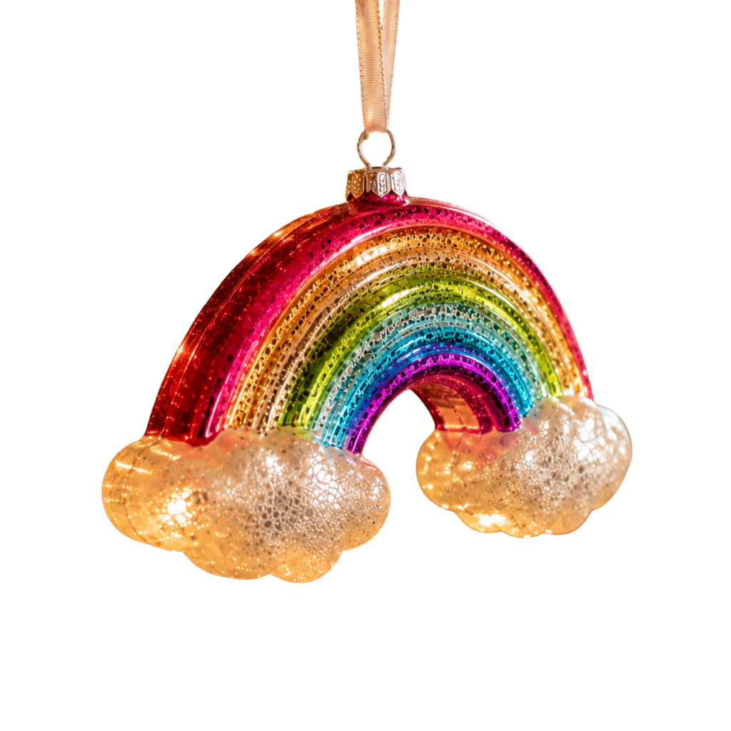 Rainbow with Clouds Christmas Bauble
