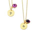 Personalised Monogram Gold Birthstone Necklace
