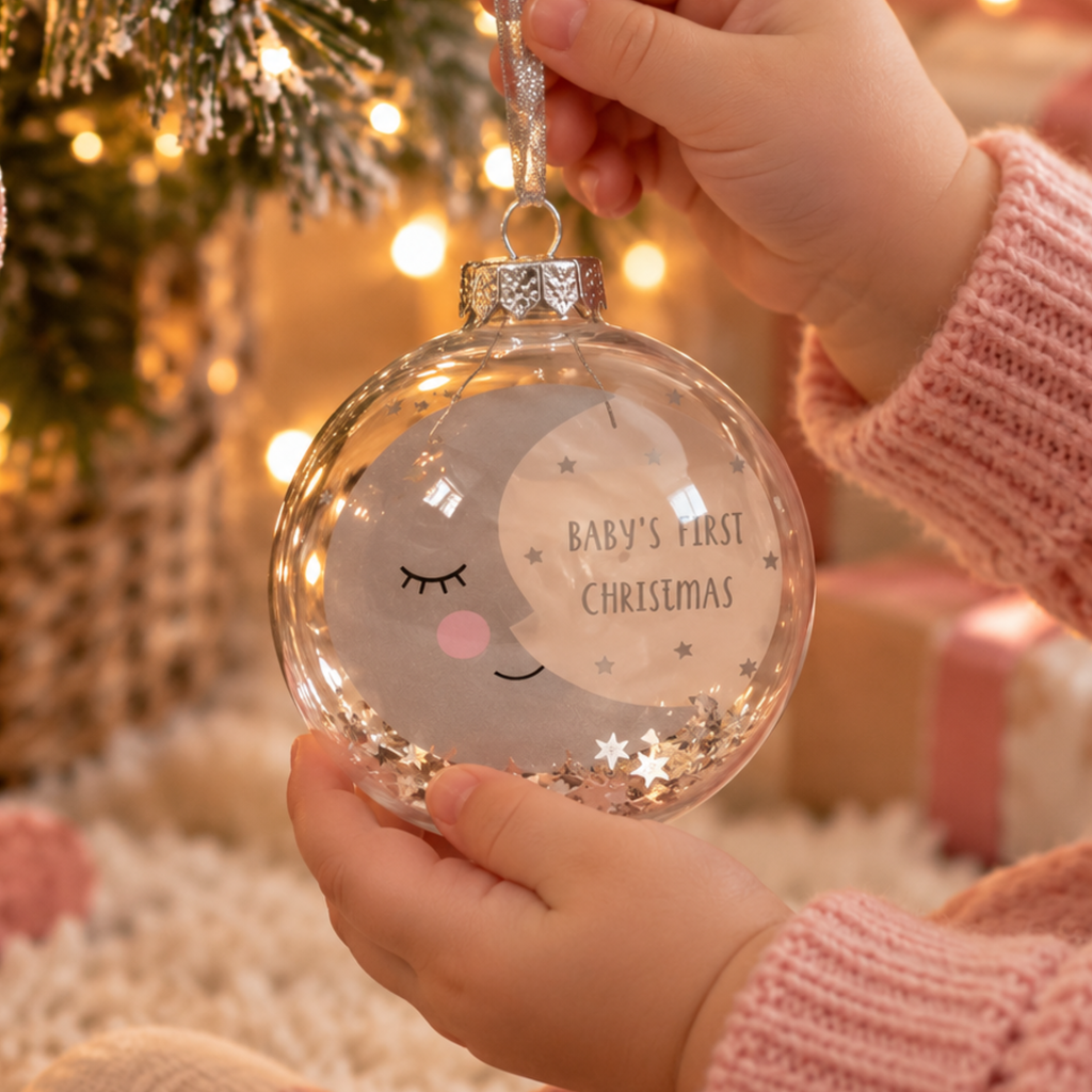 Baby's First Christmas Moon and Stars Bauble