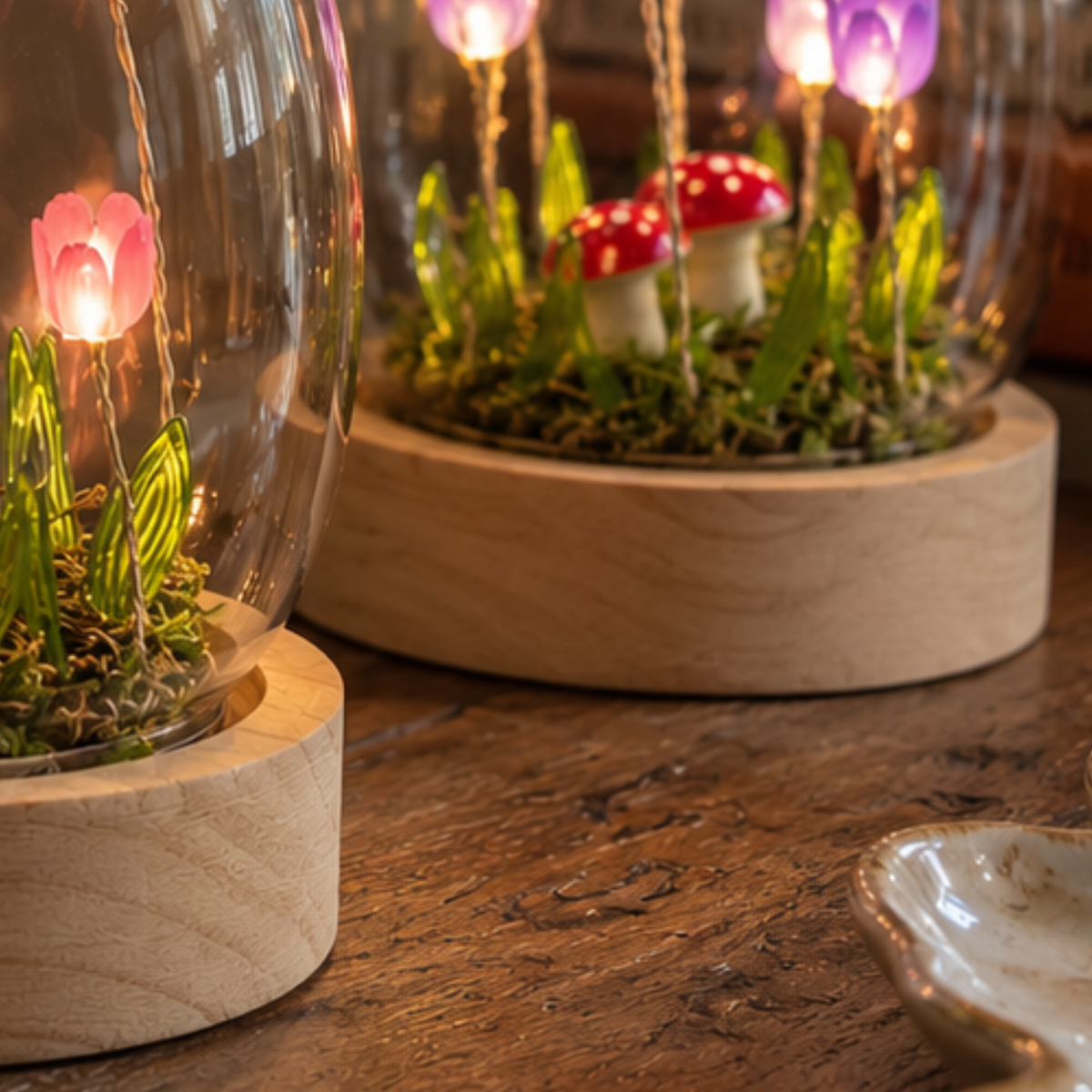 Flower Dell LED Glass Dome Light