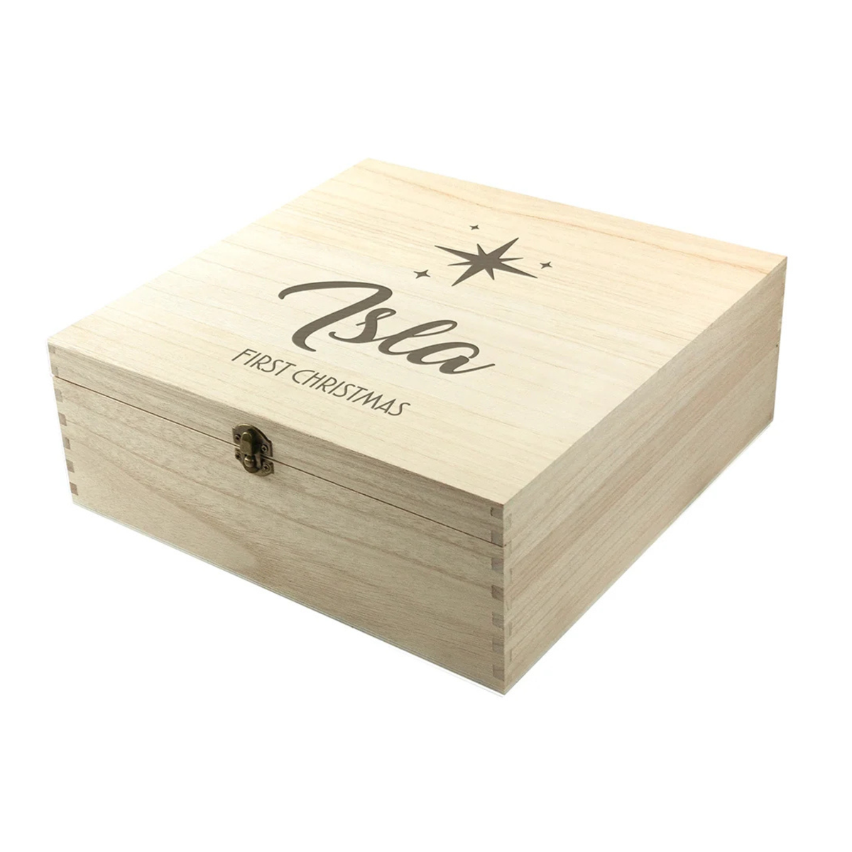 Personalised Minimalist First Christmas Memory Box