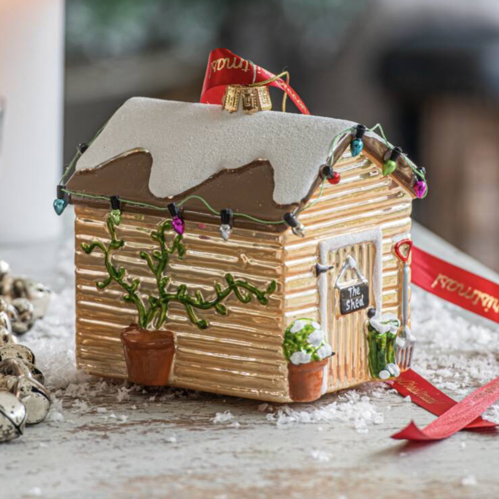Personalised Garden Shed Glass Christmas Bauble