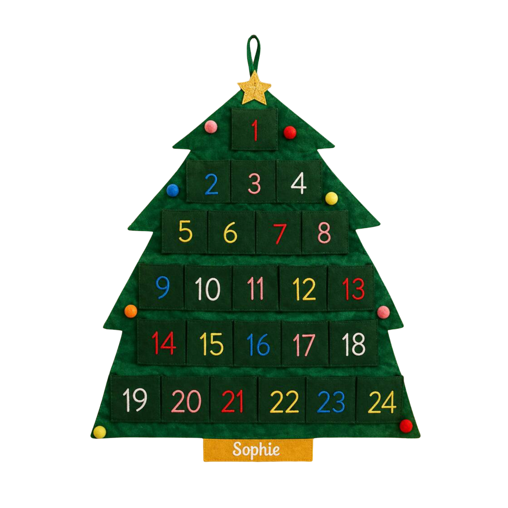 Personalised Fabric Christmas Tree Advent Calendar