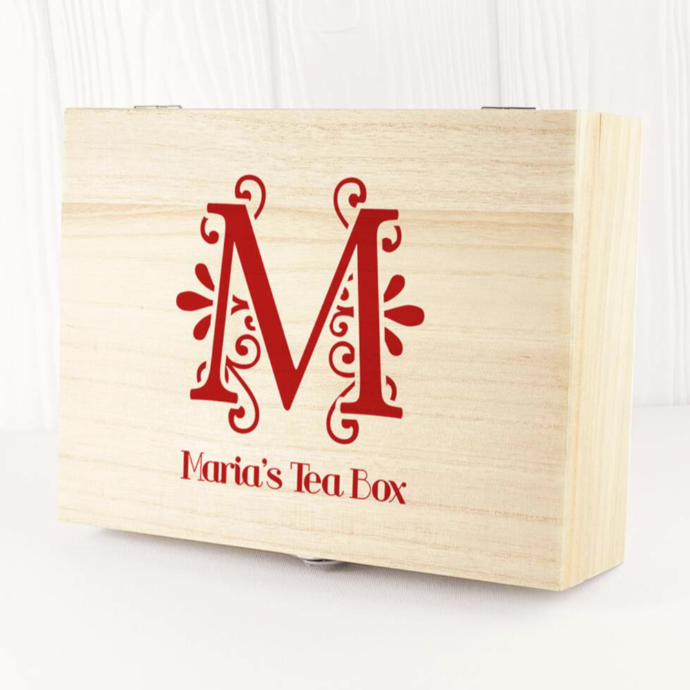 Personalised Monogrammed Tea Box with Fine Teas