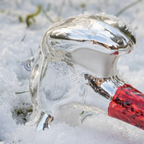 Red and Silver Hammer Glass Christmas Bauble