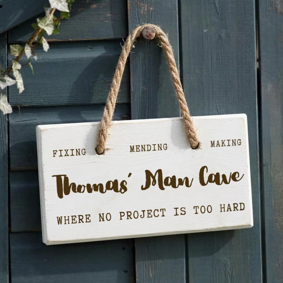Personalised Wooden Man Shed Sign