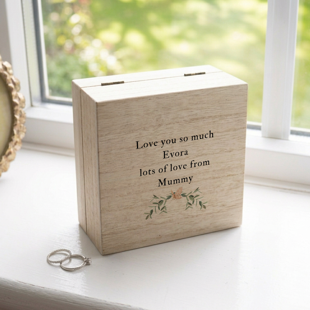 Personalised Christening Keepsake Wooden Jewellery Box